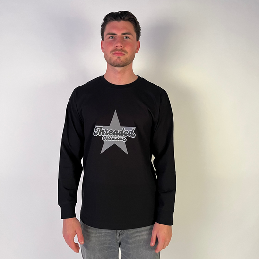 Star long sleeve tee- black