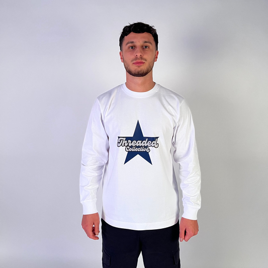 Star long sleeve tee- white