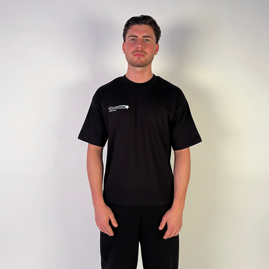 Threaded star tee- black/white