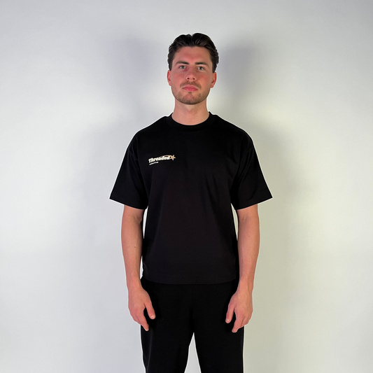 Threaded Star Tee- black/caramel